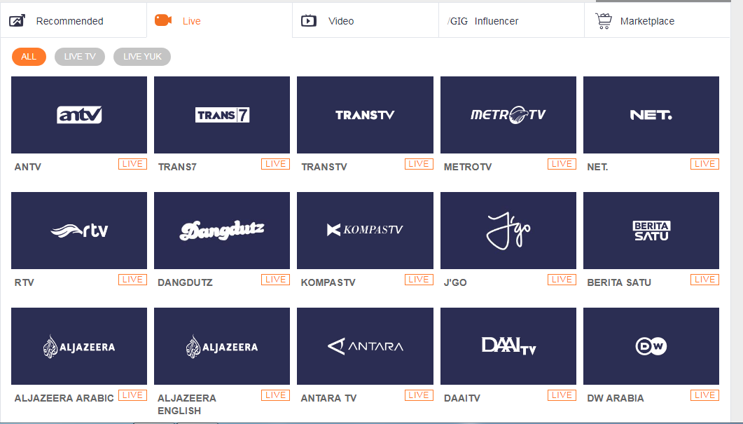 Aplikasi Menonton TV Gratis
